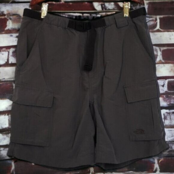 North Face Men's Grey Paramount Nylon Cargo Shorts Elastic Waist Size Large - Picture 15 of 15